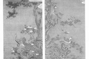 孔雀凤凰图(对幅)