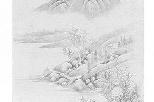 秋林罢钓图