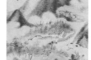 仿米青绿山水