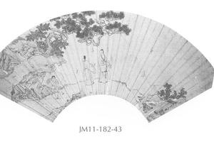 松下高士图扇面