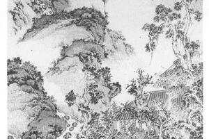 烟岚古寺图