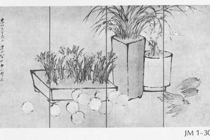 花卉图屏风