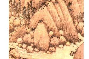 松岩听泉图