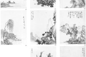 山水花鸟八开
