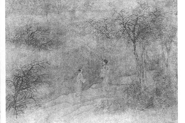 山水人物图册页