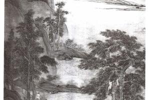 松溪泛月图