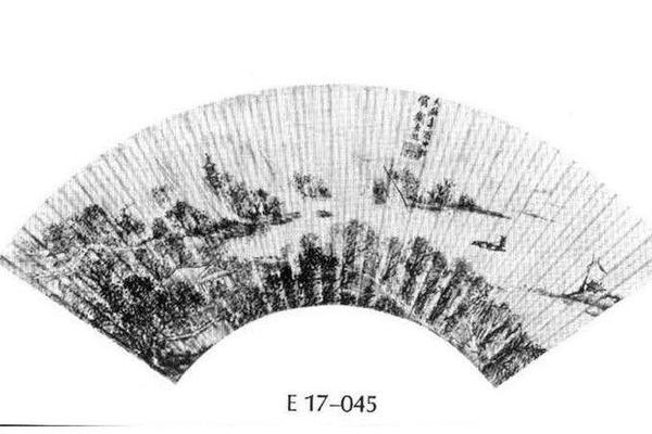 山水图扇面