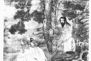 仿李公麟沐象图