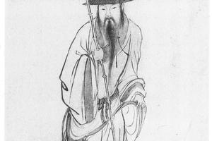 束坡笠屐图轴