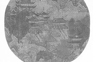 楼阁山水图团扇
