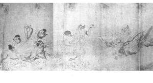 白描渡海罗汉图