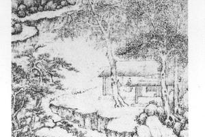 村居客至图