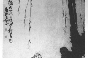 柳塘双鹭图