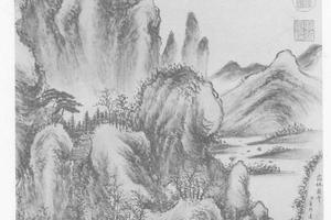 霜林萧寺图