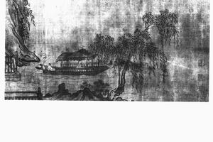 柳溪春舫图