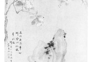 海棠绶带图