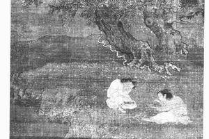 秋林纵牧图