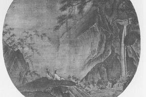 李白观瀑图团扇