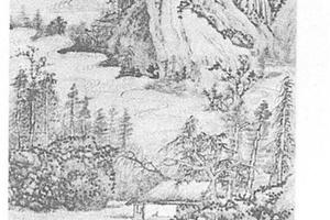 老树寒崖图