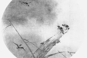 疎柳寒鸦图