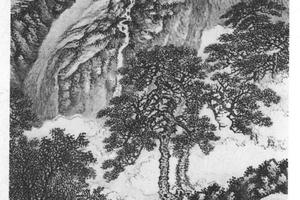 夏山飞瀑图