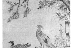 杏竹春禽图
