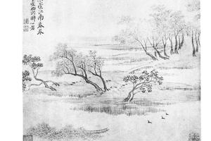 敞古山水八开