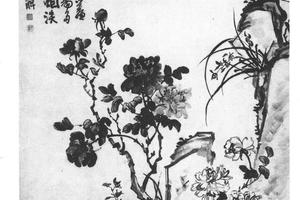 牡丹兰石图