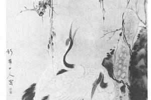松藤双鹤图