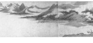 山中苦雨诗画