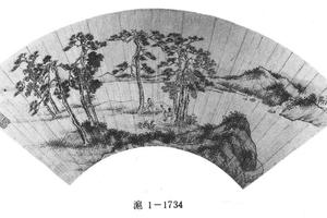 松下抚琴图
