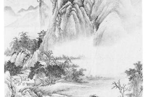渔村晚渡图