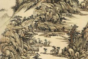设色山中早春图