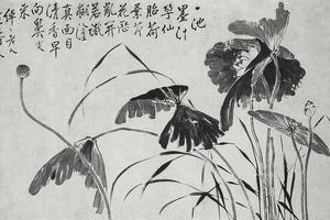 墨荷图轴