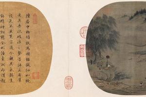 柳塘牧马图