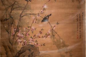 桃花山鸟图轴