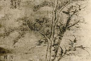 元倪云林松石图