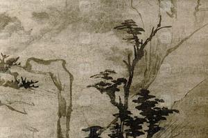 査二瞻秋林策杖图