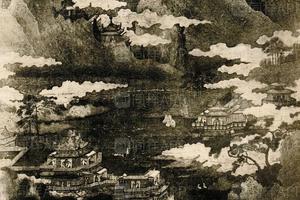 宋赵千里靑绿山水