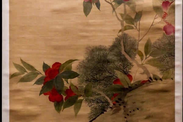 十二花卉屏轴