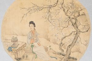 仕女执扇面