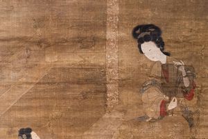 仕女图轴