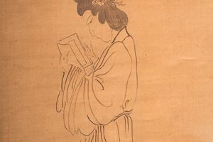 仕女图轴