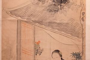 设色四季仕女屏（之三）