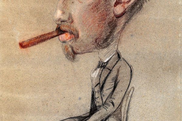 Caricature of a Man with a Big Cigar 