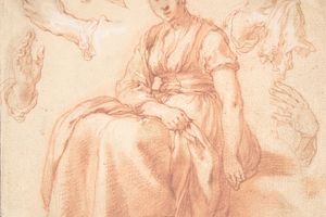 Study of a Seated Woman and Five Studies of Hands