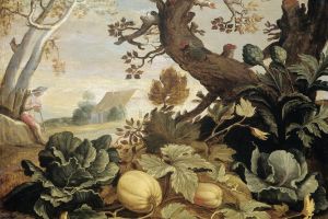 Landscape with Fruits and Vegetables in the foreground