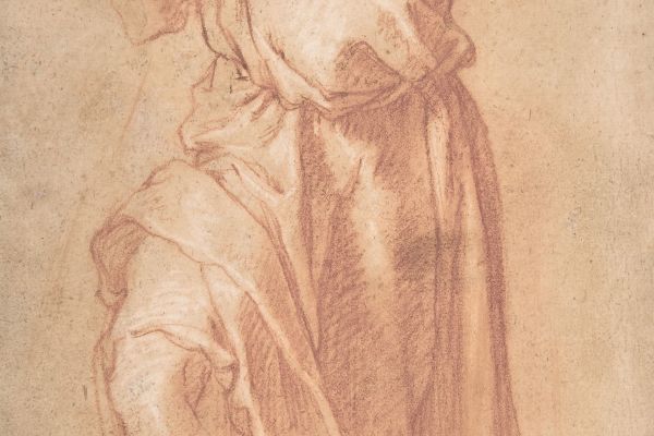 Study of a Headless Draped Figure with Arms Crossed