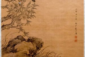 棲鸟游鱼图轴