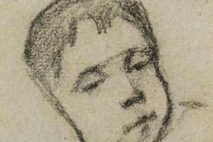 Emil Gauguin as a Child, Head on a Pillow 